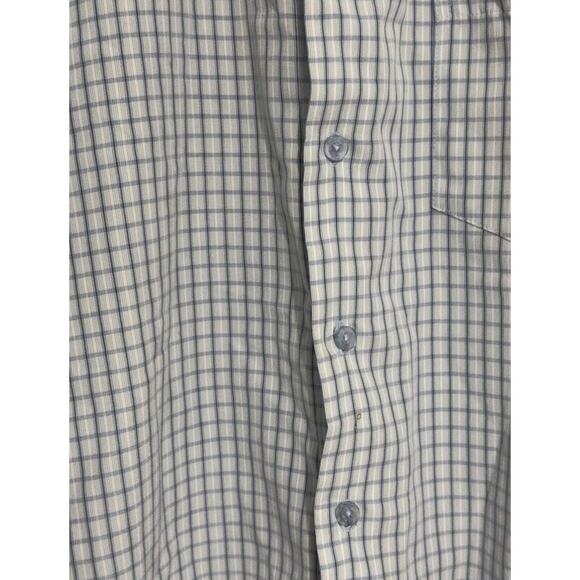 Michael Brandon Shirt Men's Large Blue White Plaid Short Sleeve Button Up One - Picture 2 of 3